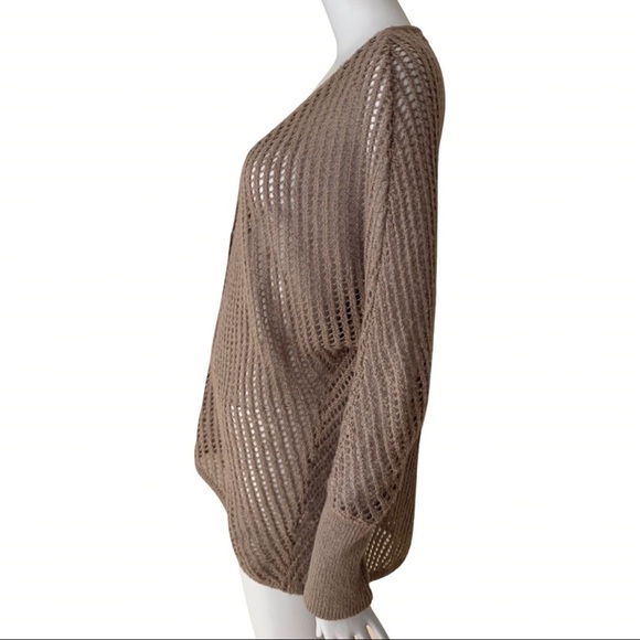 TROUVE Nordstrom Boyfriend Cardigan Sweater Open Weave Mauve Loose Fit Knit - Picture 12 of 15